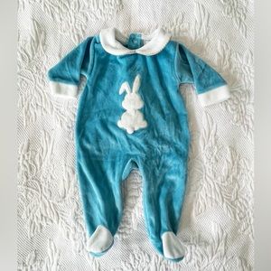 Vintage Sardon Spanish Baby Blue Collared Easter Bunny Grower 23HA-316 NB 1